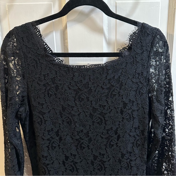 EUC Diane von Furstenburg Black Lace Zarita Sheath Dress Full Zip Back - Picture 5 of 16